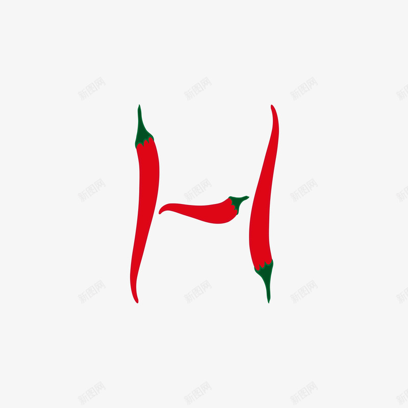 辣椒字母Hpng免抠素材_88icon https://88icon.com 字母 字母H 矢量字母 红色 辣椒 辣椒字母