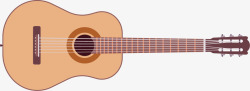 木质手绘水彩乐器吉他矢量图高清图片