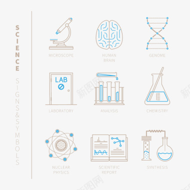 科技设计片头科技感线性图标图标