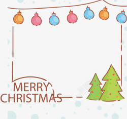 圣诞树边框装饰矢量图素材