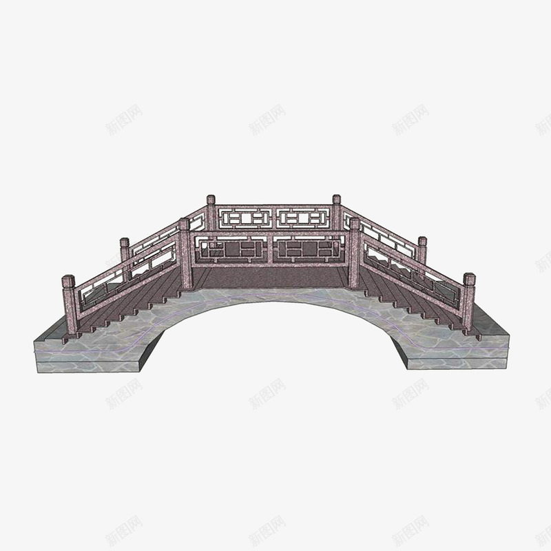 拱桥护栏png免抠素材_88icon https://88icon.com 中国风 中式护栏 中式栏杆 模型图 石护栏