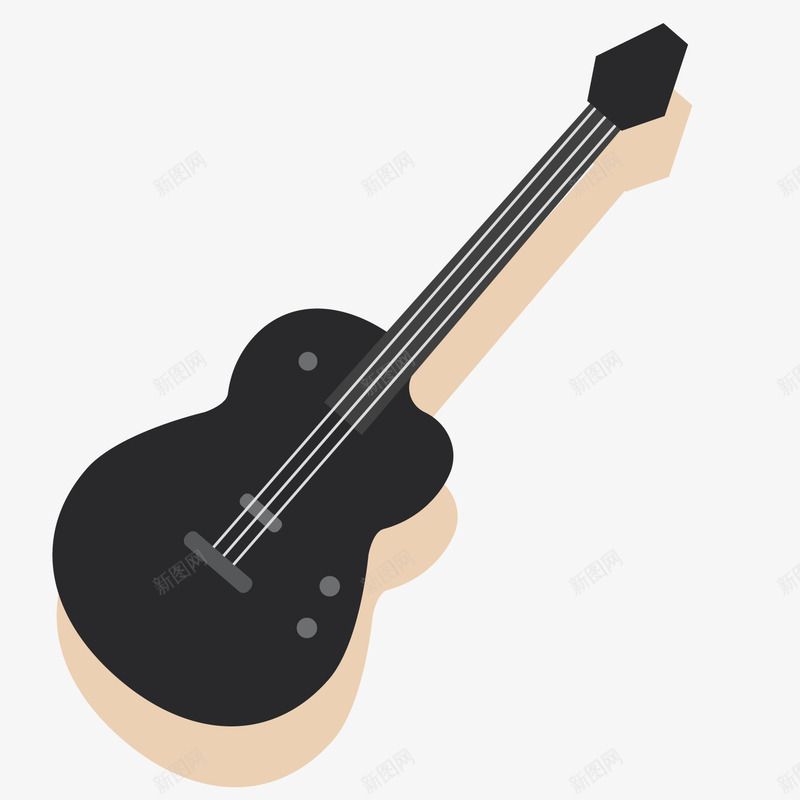 黑色音乐乐器吉他矢量图ai免抠素材_88icon https://88icon.com 乐器 吉他 木吉他 音乐 黑色 矢量图