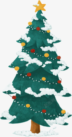 圣诞节下雪圣诞树矢量图素材