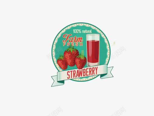 草莓汁标签图标图标