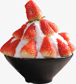 炒冰草莓雪冰高清图片