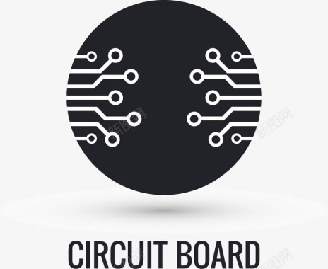 科技线条黑色电子科技标识logo图标图标