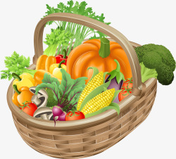 菜篮子矢量蔬菜高清图片