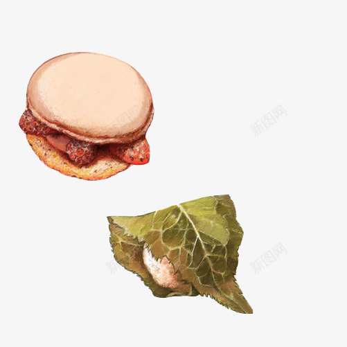 小食品手绘画片png免抠素材_88icon https://88icon.com 夹心饼干 手绘美食 粽叶饭团 零食