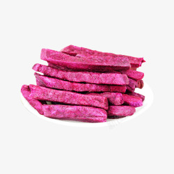 一碟子美味油炸紫薯条零食插图免素材