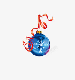 蓝色圣诞树小彩球装饰高清图片