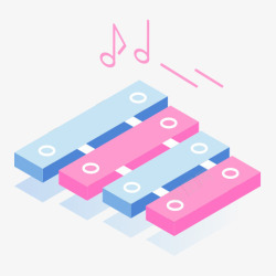 键盘类乐器一个蓝粉色的乐器图标高清图片