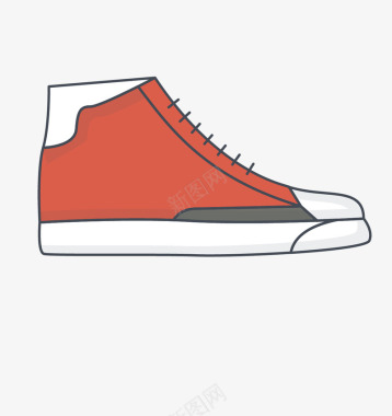 红色帆布鞋帆布鞋可爱服饰图标图标