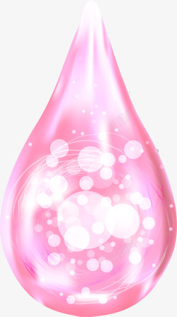 粉色水滴手绘化妆品精华高清图片