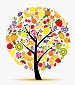 欧式创意彩色树水果创意树木高清图片