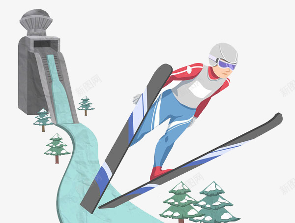 手绘体育运动会高山滑雪png免抠素材_88icon https://88icon.com 体育赛事 松树 比赛 运动会 运动会徽 高山滑雪