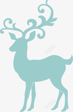 圣诞节标志素材绿色麋鹿标志高清图片