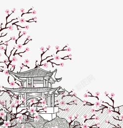 浪漫樱花节旅游海报素材