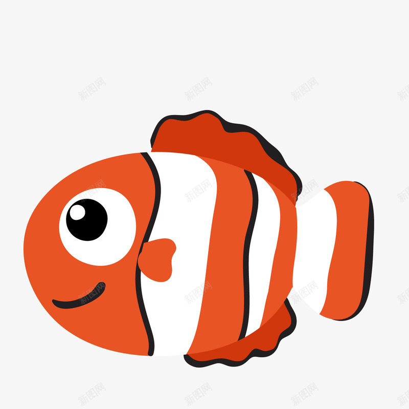 卡通橙色小鱼png免抠素材_88icon https://88icon.com 卡通动物 卡通小鱼 橙色小鱼 海洋生物 背景装饰