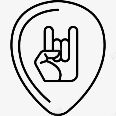 金属拉丝吉他拨片的手图标图标