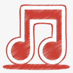 MUSIC红色的音乐符号图标图标