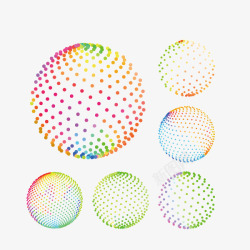 炫彩彩色圆点空间圆球素材