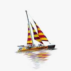 度假帆船热烈装饰图案素材