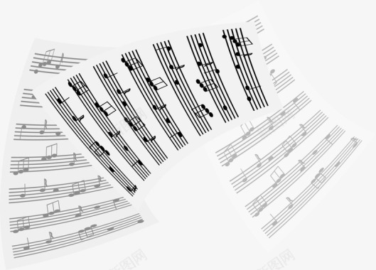 音符透明素材艺术创作音乐线谱图标图标