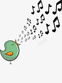卡通小鸟可爱音乐音符素材