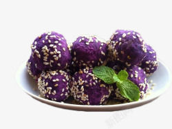 芝麻紫薯球素材