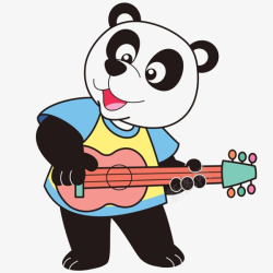弹吉他的小熊卡通小熊弹吉他高清图片