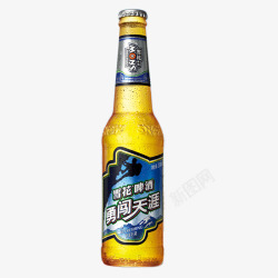 百威纯生雪花啤酒高清图片