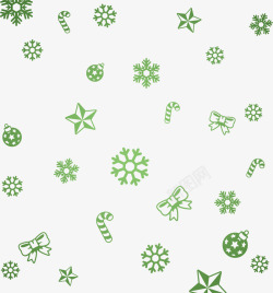 绿色圣诞节漂浮雪花素材
