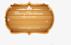 褐色圣诞节木牌矢量图素材
