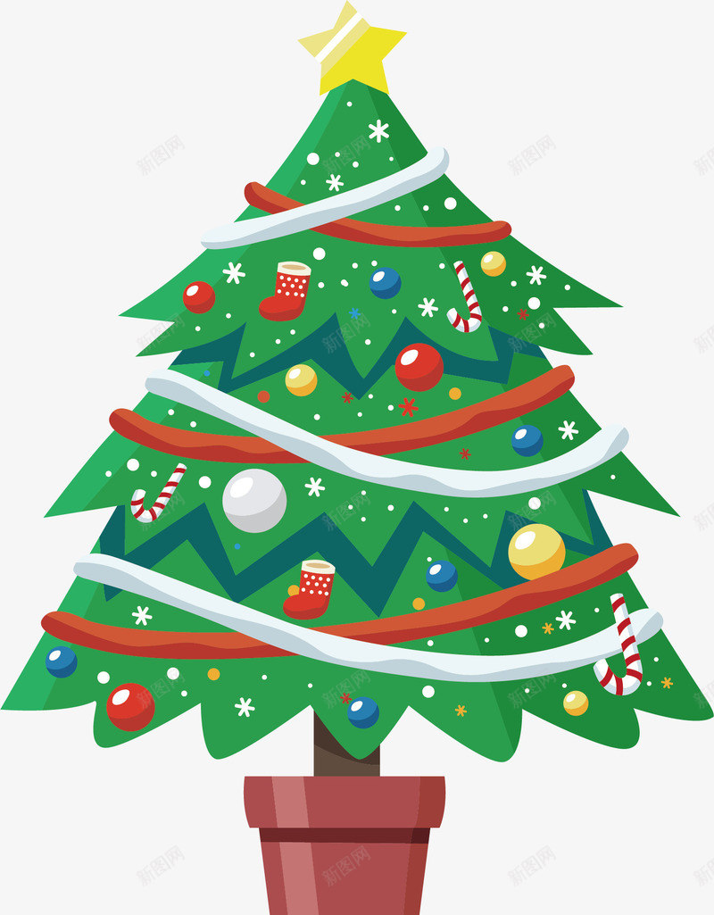 绿色圣诞树矢量图ai免抠素材_88icon https://88icon.com 卡通手绘 圣诞树 圣诞节 树木 水彩 绿色 节日装饰 矢量图