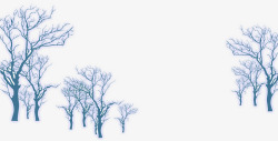 冬日雪山树木场景素材