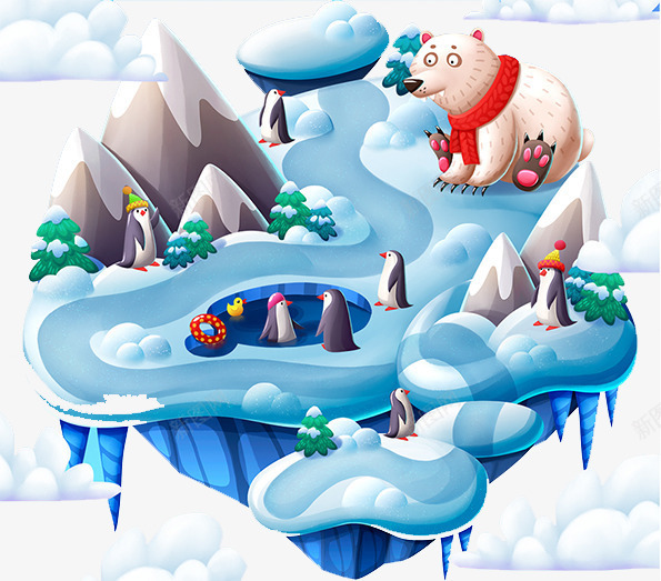 蓝色冰雪假山漂浮png免抠素材_88icon https://88icon.com 假山 冰雪 漂浮素材 蓝色立体图案