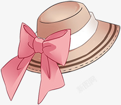 粉色可爱蝴蝶结帽子素材