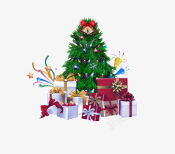 圣诞主题的圣诞树和礼物素材