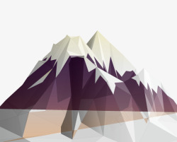 山脉插画紫色卡通几何雪山高清图片