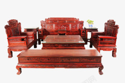 中式客厅背景红木家具高清图片