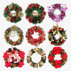 美式花环门挂圣诞节花环装饰高清图片