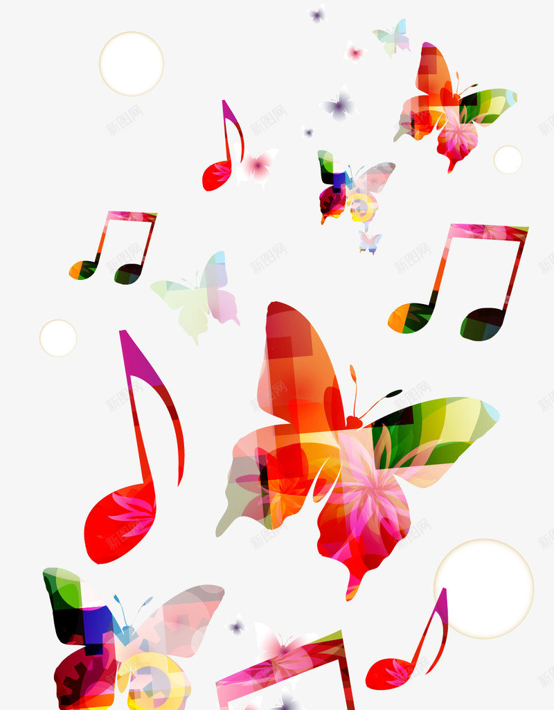 炫彩蝴蝶音符png免抠素材_88icon https://88icon.com 彩绘音符 春天的乐章 炫彩装饰 矢量素材 音乐节海报 音符