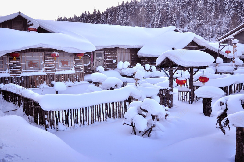 堆满雪的房屋psd免抠素材_88icon https://88icon.com 冬日雪景 城市街景 旅游风景