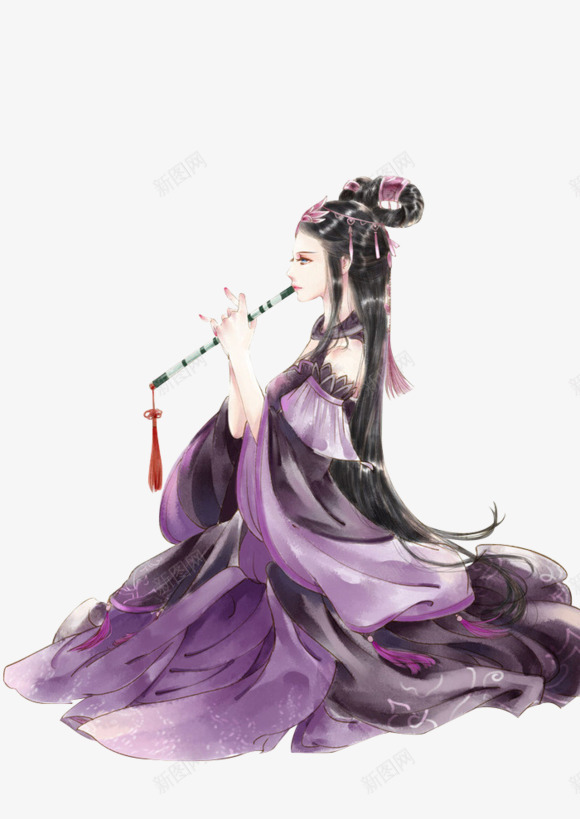 古风手绘png免抠素材_88icon https://88icon.com 中国风 古典 手绘 美人