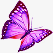 紫色手绘蝴蝶模糊素材