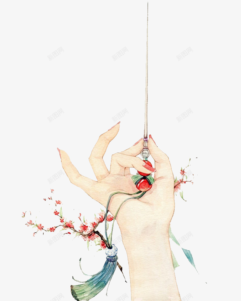 古风兰花指拿梅花钗子png免抠素材_88icon https://88icon.com 中国风 发饰 古风 簪子 花簪子 装饰 钗子