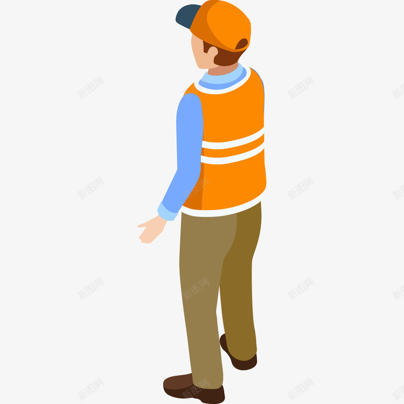 一个清洁工png免抠素材_88icon https://88icon.com 一位 卡通 工作服 帽子 手绘 清洁工 社区清洁 维修工衣服 蓝色 黄色