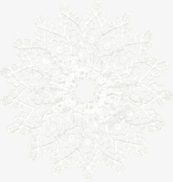 漂浮白色花纹雪花素材
