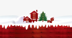 圣诞雪地房子素材