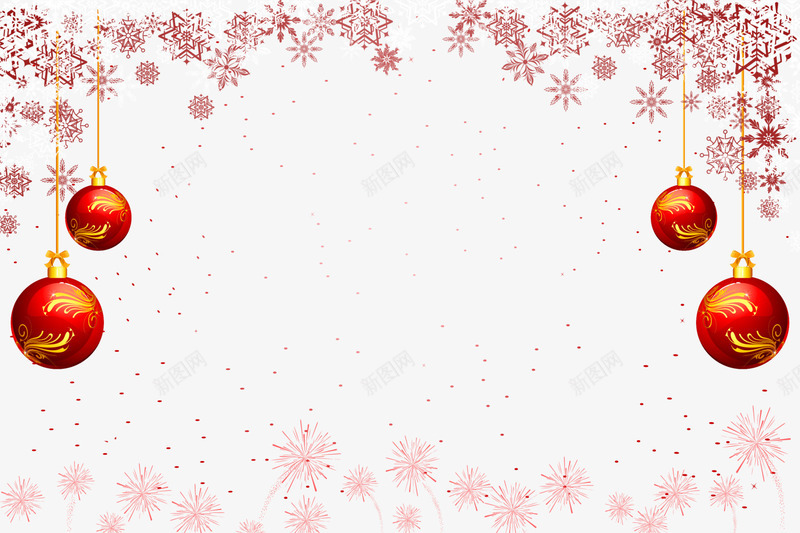 红色圣诞节框架png免抠素材_88icon https://88icon.com 圣诞快乐 圣诞球 圣诞节 红色框架 边框纹理 雪花图案